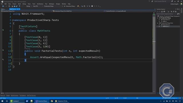 How to use the TestCase attribute in C# and NUnit смотреть онлайн
