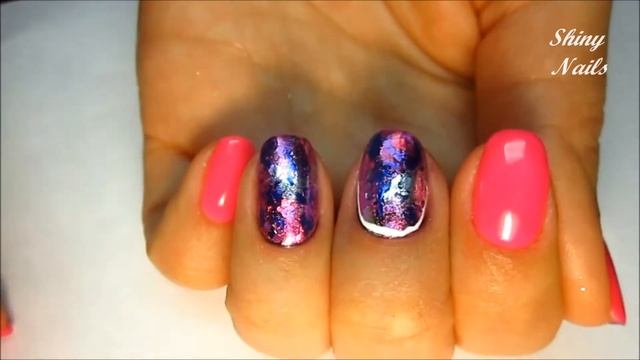Дизайн с переводной фольгой Абстракция на ногтях Летний дизайн 2017 смотреть онлайн
