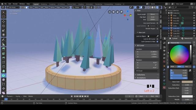 Snow globe - Blender 2.8 Low Poly 3D Modeling Tutorial смотреть онлайн