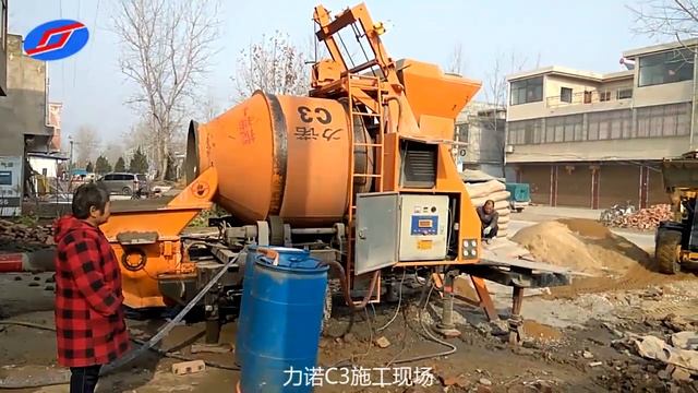 Trailer diesel concrete mixer with pump смотреть онлайн