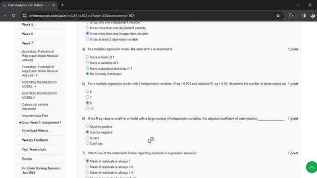 NPTEL Data Analytics with Python Week 7 Assignment 7 смотреть онлайн