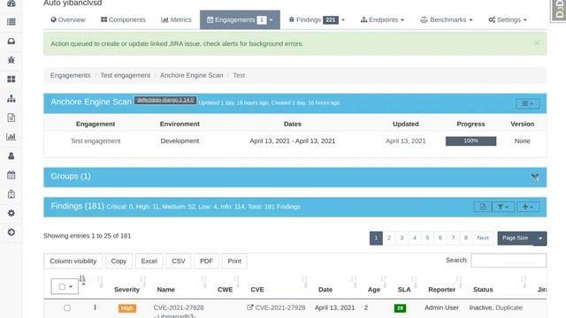 DefectDojo group findings, push as 1 JIRA смотреть онлайн
