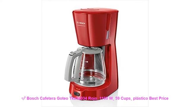 ✅ Bosch Cafetera Goteo Tka3a034 Rojo¸ 1100 W¸ 59 Cups¸ plástico Best Price смотреть онлайн