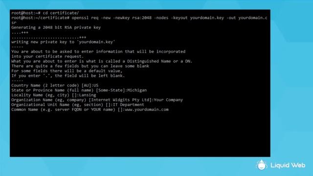 Generating a Certificate Signing Request CSR in Ubuntu смотреть онлайн