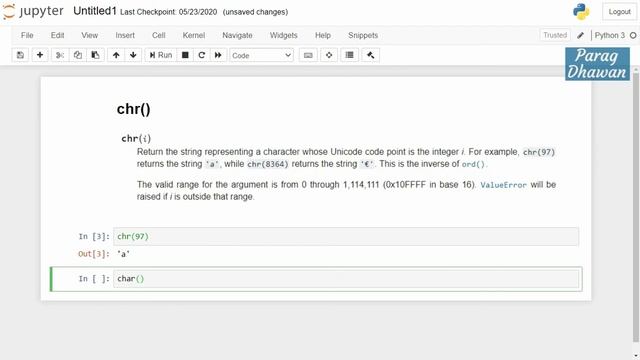 Python Built-in chr() function | Python Built-in ord() Function смотреть онлайн