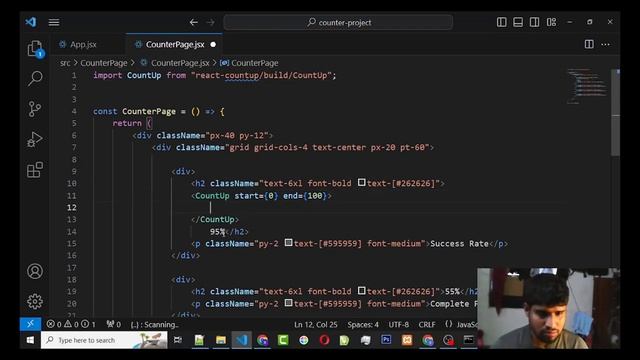 Counter up on Scroll in react js | Scroll to Animate Counter in React | React Counter смотреть онлайн