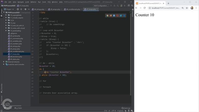 PHP Loops: for, while, foreach | PHP for Beginners - Part 9 смотреть онлайн