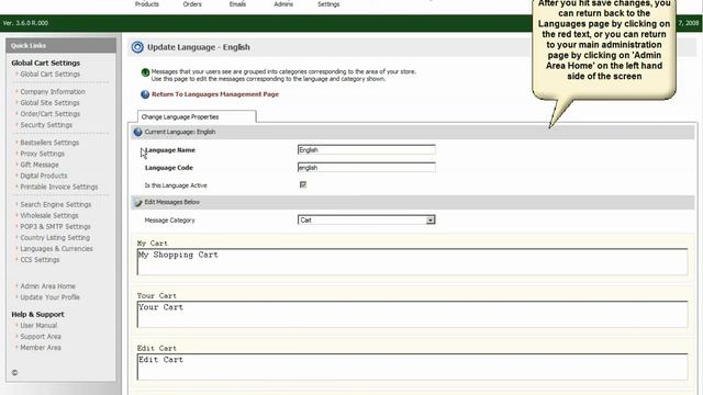 PHP cart: Pinnacle Cart: Editing your languages in Pinnaclecart .mp4 смотреть онлайн