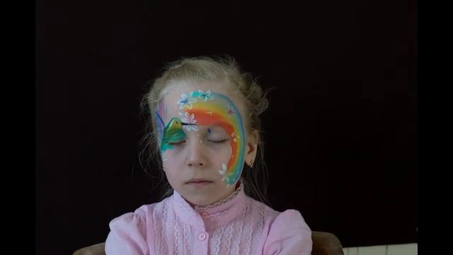 Искусство аквагрима .Аквагрим Бабочка, Колибри, Радуга,Розовая киска. смотреть онлайн