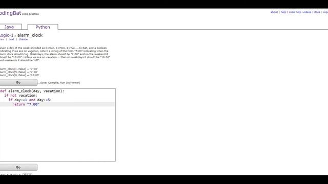 Logic-1 (alarm_clock) Python Tutorial || codingbat.com смотреть онлайн