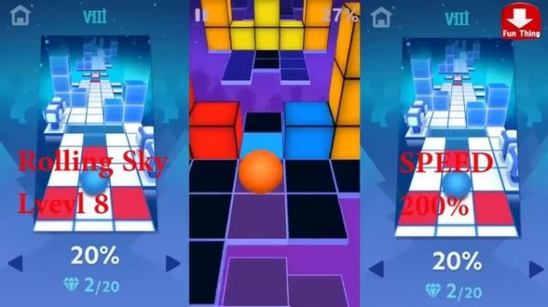 Rolling Sky Levels All 100% Complete speed 200%