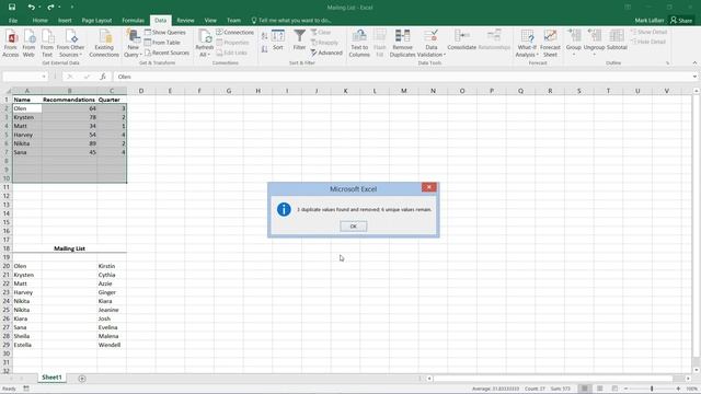 How to Remove Duplicate Entries in Excel 2016 смотреть онлайн