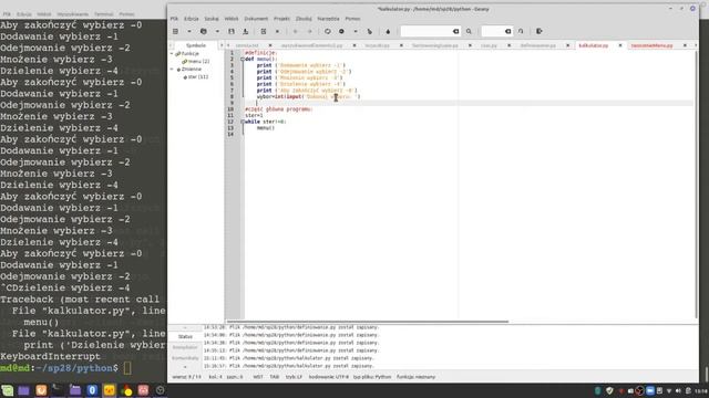 python 11 tworzenie menu programu w konsoli pętla while смотреть онлайн