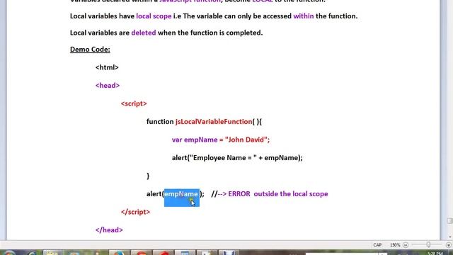 LOCAL VARIABLES IN JAVA SCRIPT DEMO смотреть онлайн