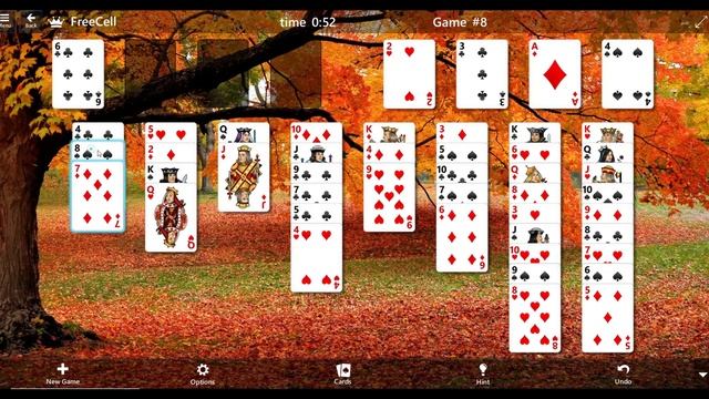FreeCell Game No 8 SOLVED Microsoft Solitaire смотреть онлайн