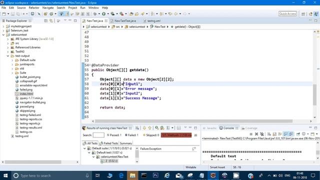 Running Single test cases mutiple time with different data input using dataprovider in TestNG смотреть онлайн