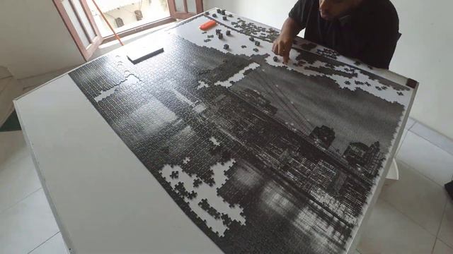 How I did a 6000 Pieces Puzzle - Dino Brooklyn Bridge Panoramic 6000 Pieces Puzzle - Time Lapse смотреть онлайн