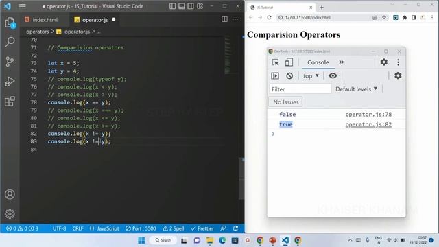Comparision Operators || JavaScript tutorial for Beginners || Tutorial - 15 смотреть онлайн