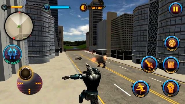 Panther Robot War: Superhero Crime City Battle | game #2 - iOS gameplay смотреть онлайн