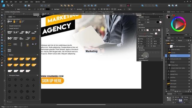 Digital Marketing Web Banner Design in Affinity Designer смотреть онлайн