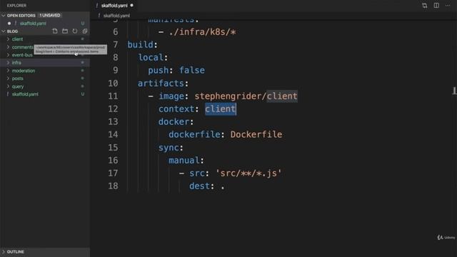 Skaffold Setup | Orchestrating Collections of Services with Kubernetes Part 35 смотреть онлайн