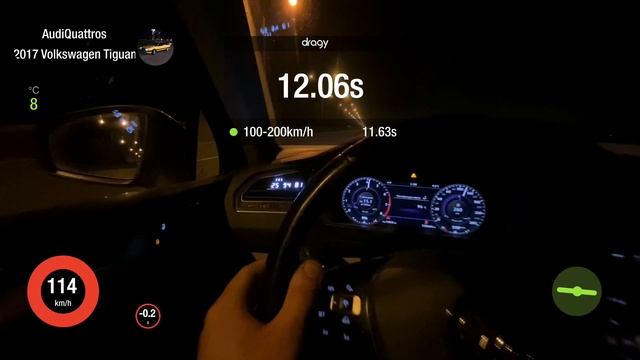 VW Tiguan 2 CZPA 390hp 100-200 dragy