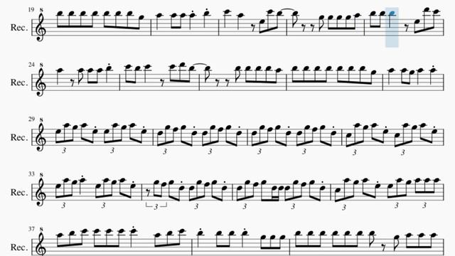 Recorder Sheet Music: How to play Despecha by Rosalia смотреть онлайн