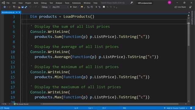VB.NET: Applying LINQ Operators to Collections смотреть онлайн