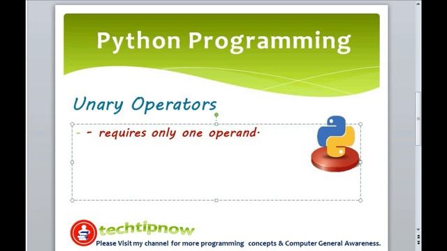 Unary operator in python programming in hindi | urdu смотреть онлайн