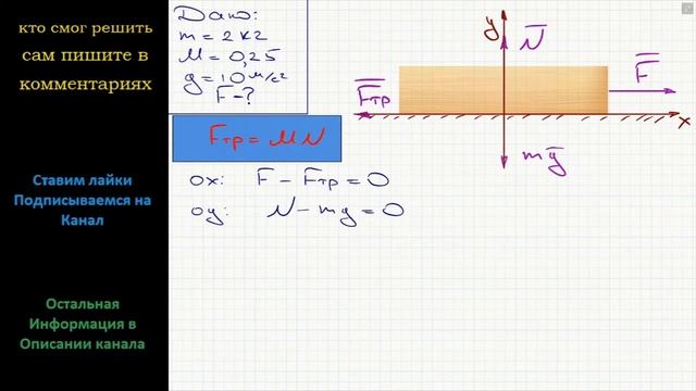 Физика Брусок массой 2 кг лежит на столе. Коэффициент трения между бруском и поверхностью стола смотреть онлайн