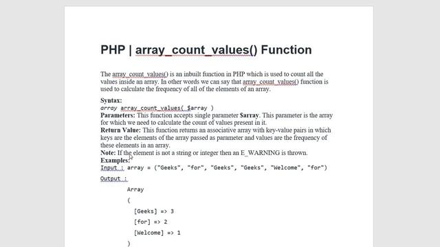 PHP | Array Count Values Function смотреть онлайн