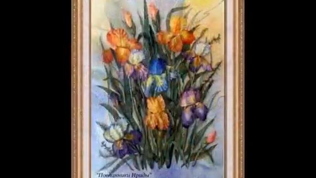 Вышивка лентами-Ribbon embroidery ИРИСЫ-Новаковская Лариса смотреть онлайн