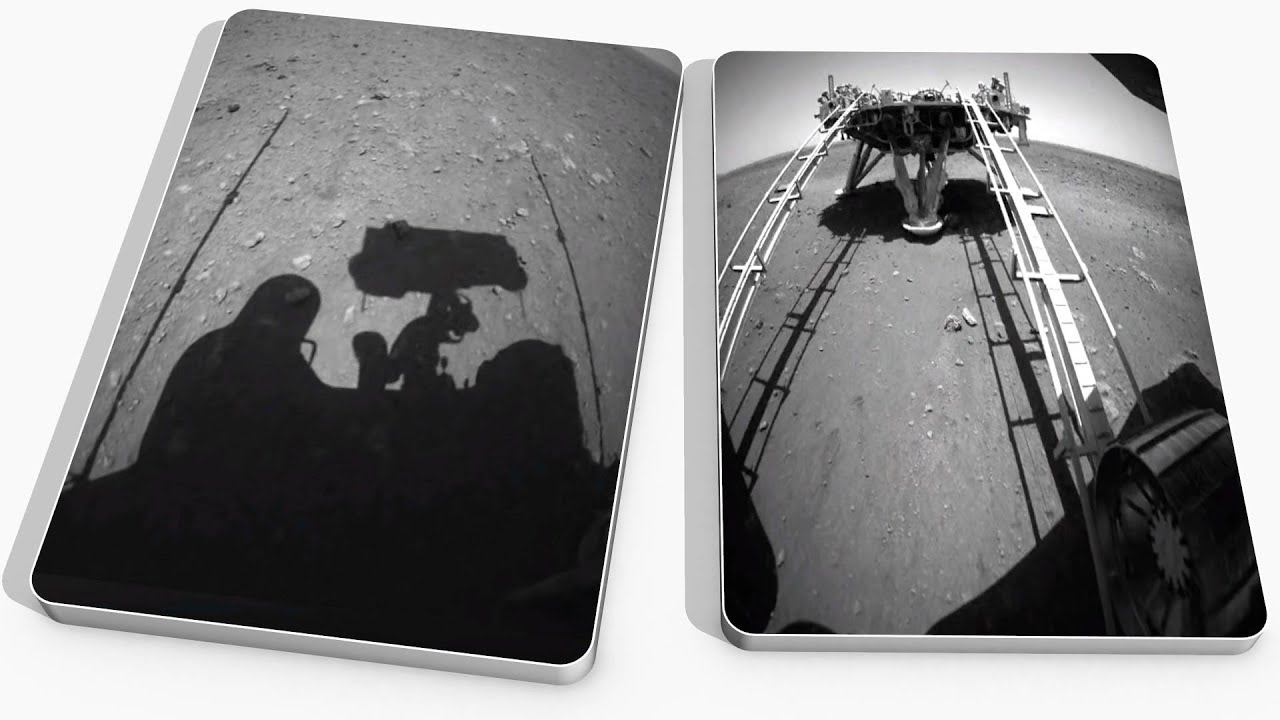 Китайский марсоход: первые кадры после высадки - Чжужун, миссия на Марс Тяньвэнь-1 смотреть онлайн