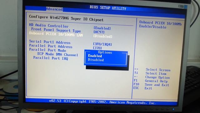 On Board Ethernet or Network Card Enable | BIOS смотреть онлайн