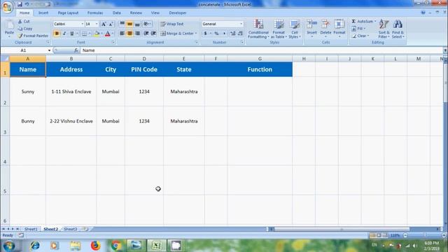Excel 2007: how to use concatenate function and "&" to combine cells смотреть онлайн