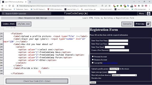 Learn HTML Forms by Building a Registration Form - Step 37 смотреть онлайн