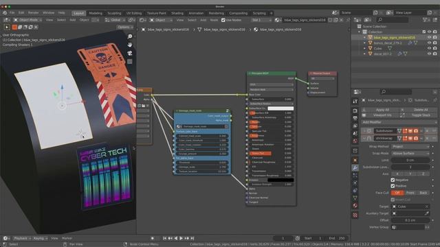 Signs & Stickers Decal Pack | Damage/Dirt Node - How to Use. Blender Tutorial смотреть онлайн
