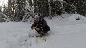 Зимняя рыбалка на хариуса январь 2022. Крупный хариус в таежной речке.Fishing for grayling in winte