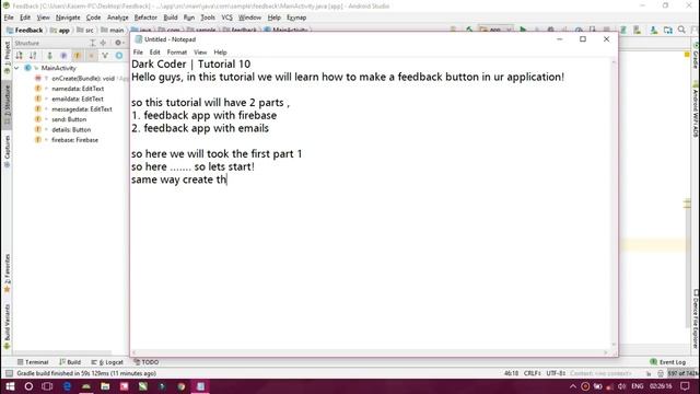 Dark Coder | Feedback App with Firebase | Android Studio Tutorial 10.1 смотреть онлайн