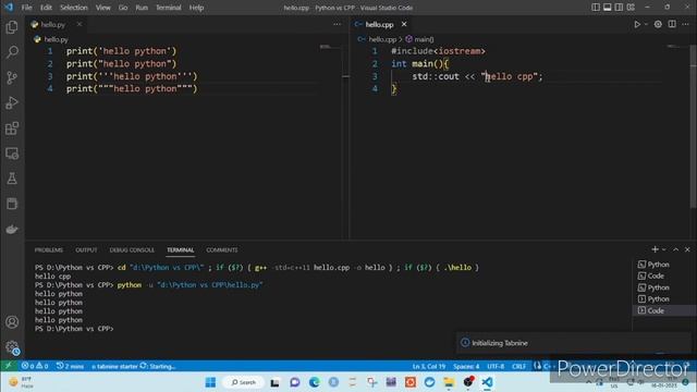 2. The "Hello world" program in Python vs CPP смотреть онлайн