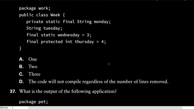 OCA JAVA SE 8 Programmer Guide Practice Test Chapter 4 # 31 - 40 смотреть онлайн