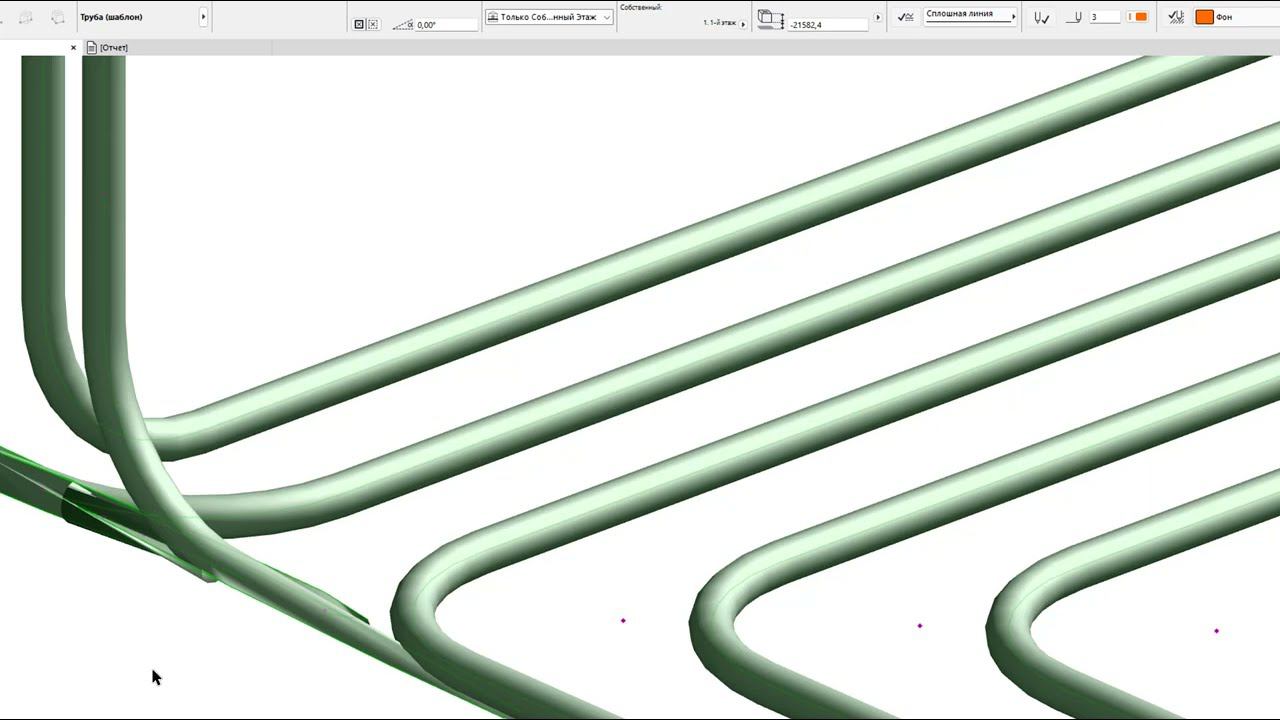 ArchiCAD. MEP Modeler. 2.Труба универсальная(проектирование контура теплого пола) смотреть онлайн