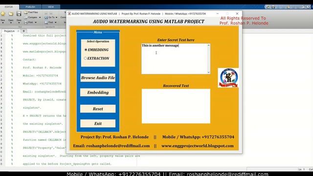 Audio Watermarking Using Matlab Project With Source Code | Audio Watermarking Final Year Project смотреть онлайн