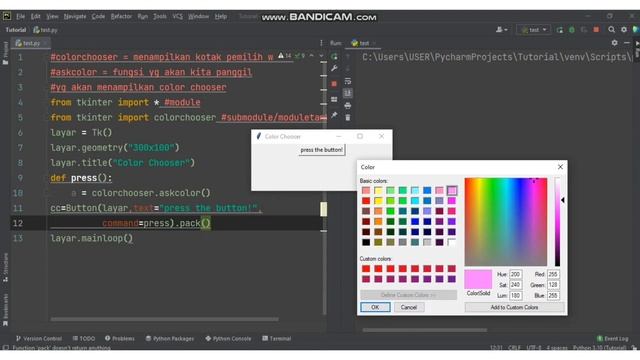 TKINTER TUTORIAL - MEMILIKI COLOR CHOOSER DI TKINTER GUI PYTHON ?#tkinter #pythonprogramming смотреть онлайн