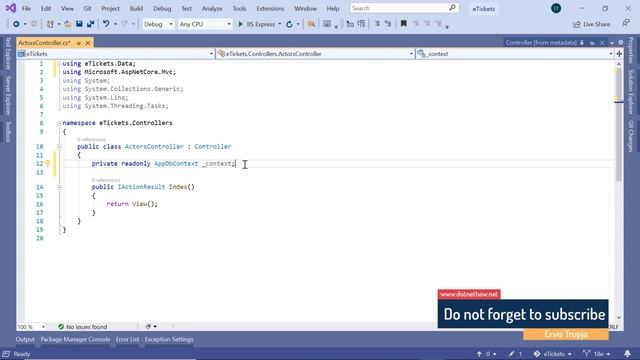 18. Adding your first controller [ActorsController] | ASP.NET MVC смотреть онлайн