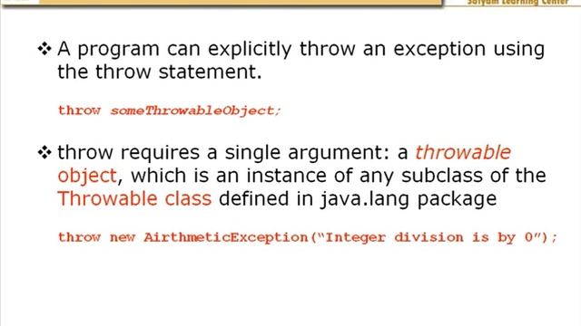 Java Throws clause смотреть онлайн