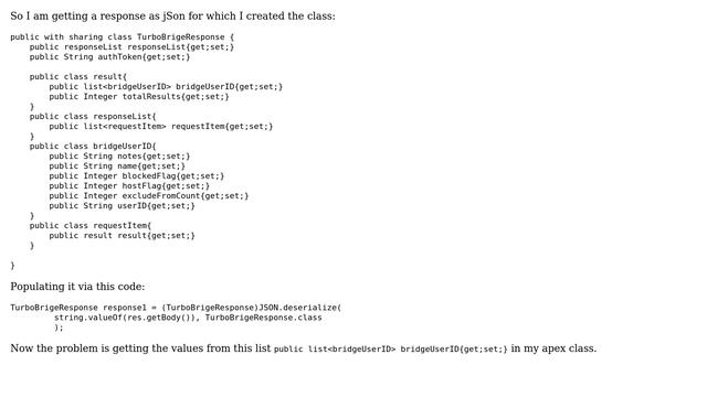 How to access the get; set of a inner class after using JSON.deserialize in salesforce apex? смотреть онлайн