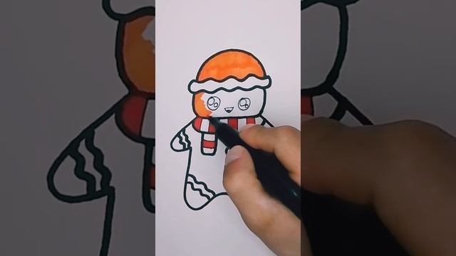 how to draw a gingerbread man step by step easy | как нарисовать пряничного человека пошагово легко смотреть онлайн