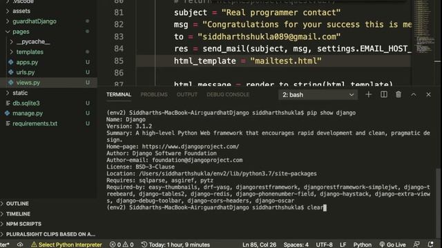 how to check django version in terminal смотреть онлайн