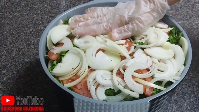 Димлама тайёрлаш!  Хамда енгил салат тайёрлаш! УЗБЕКСКАЯ ДЫМЛЯМА
